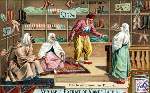 At a shoemaker's in Turkey, c1900. Artist: Unknown