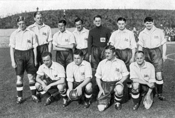 British Olympic football team, Berlin Olympics, 1936. Artist: Unknown