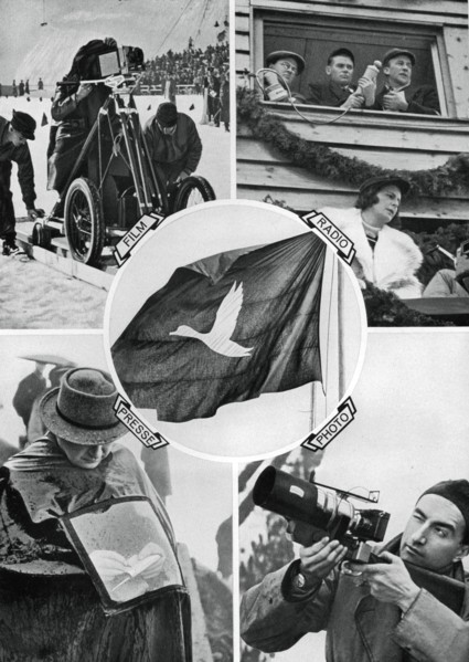 The media in action, Winter Olympic Games, Garmisch-Partenkirchen, Germany, 1936. Artist: Unknown