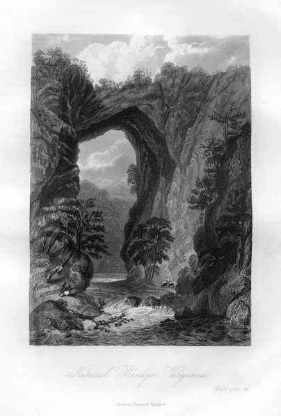 Natural Bridge, Virginia, USA, 1855. Artist: Unknown