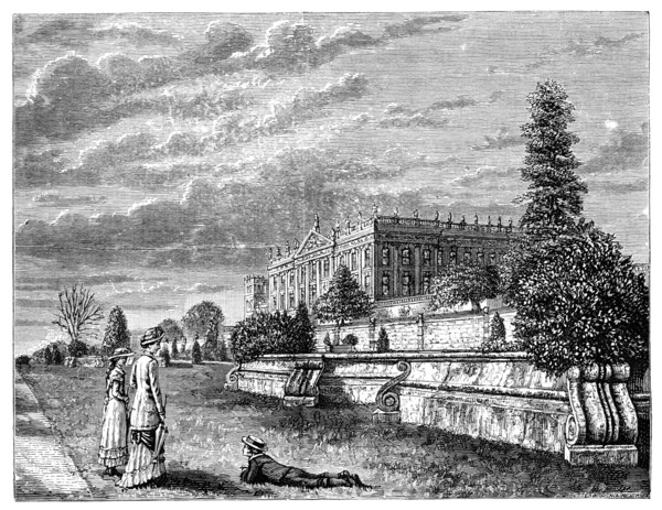 Chatsworth House from the South West, 1900. Artist: Unknown