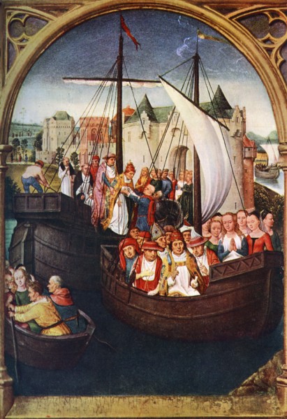 'The Departure of St Ursula from Basel', before 1489, (c1900-1920).Artist: Hans Memling