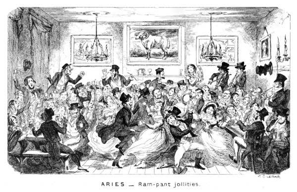 'Aries - Ram-pant jollities', 19th century.Artist: George Cruikshank