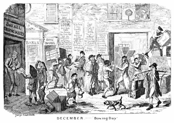 'December - Boxing Day', 19th century.Artist: George Cruikshank