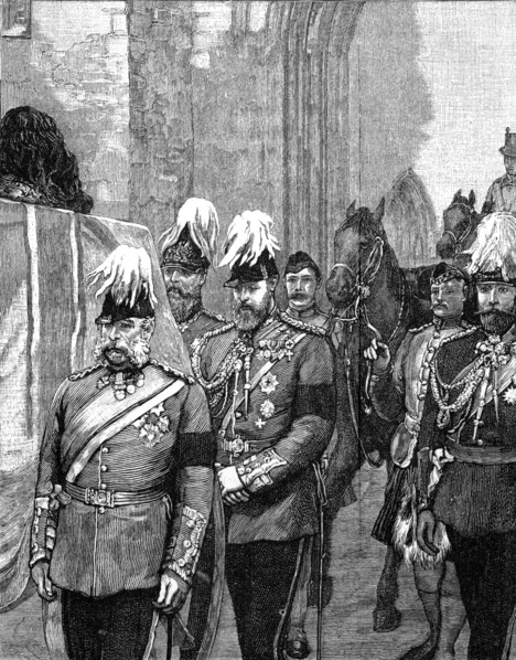 Funeral of the Duke of Albany: The procession entering Windsor Castle, 1884, (1900). Artist: Unknown