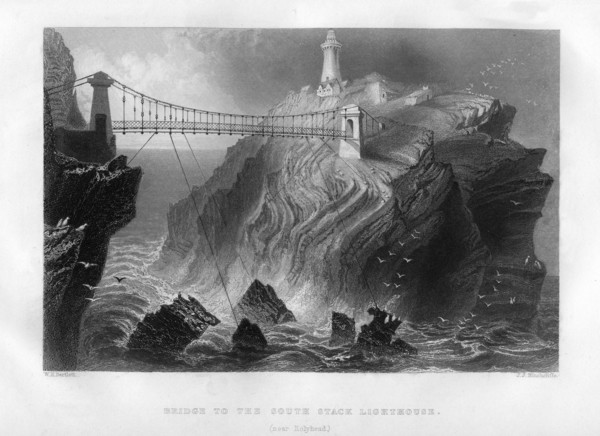 Bridge to the South Stack Lighthouse, near Holyhead, 1886.Artist: J J Hinchcliffe