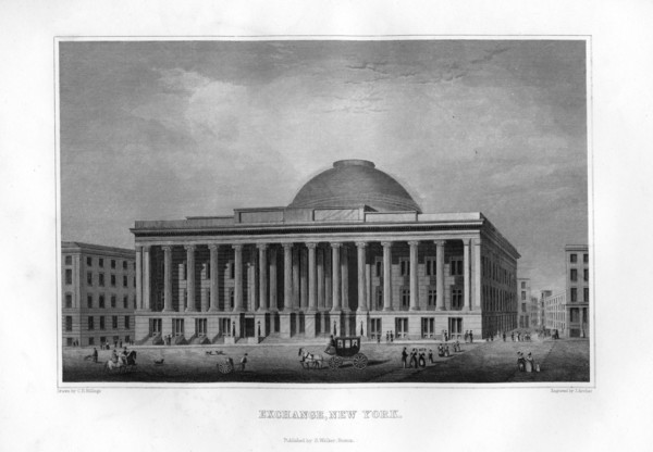 Exchange, New York, 1855.Artist: J Archer