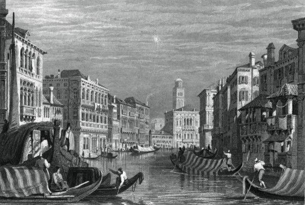 The Grand Canal, Venice, c19th century.Artist: Sam Fisher