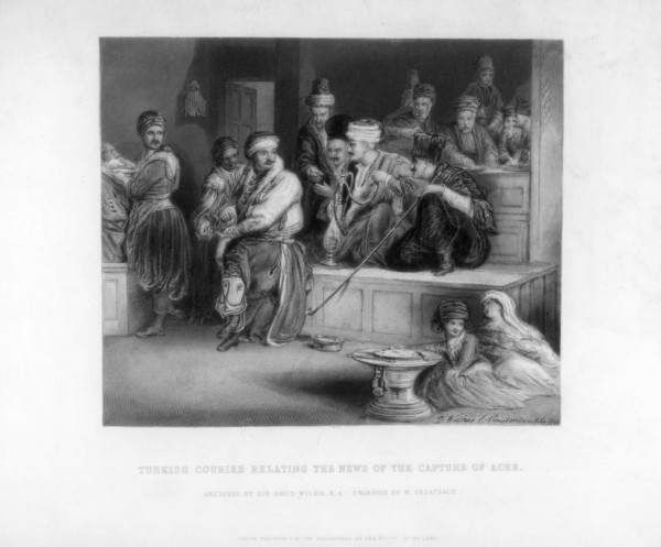 'Turkish Courier Relating the News of the Capture of Acre', 19th century.Artist: W Greatbatch
