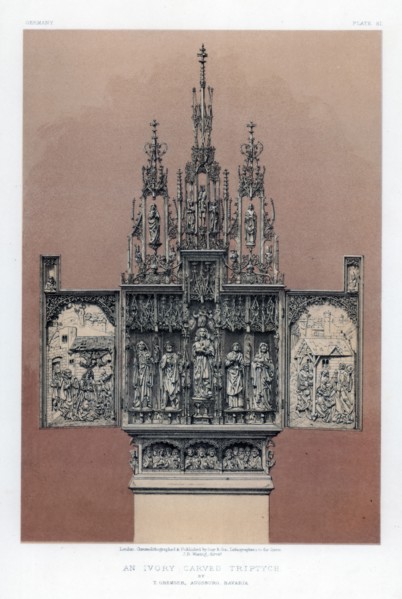 'An Ivory Carved Triptych', 19th century.Artist: John Burley Waring