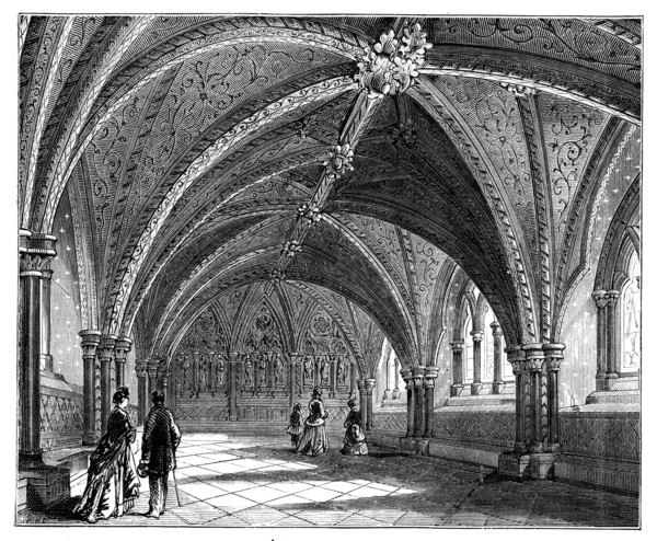 St Stephen's Crypt, Westminster Palace, London, c1888. Artist: Unknown