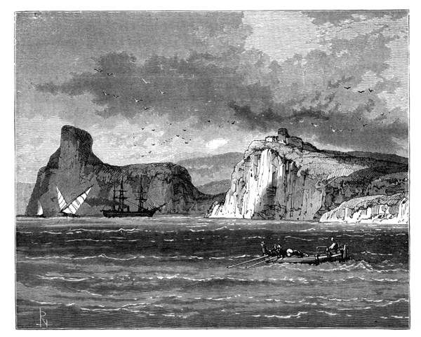 Entrance to Balaclava Harbour, Ukraine, c1888. Artist: Unknown