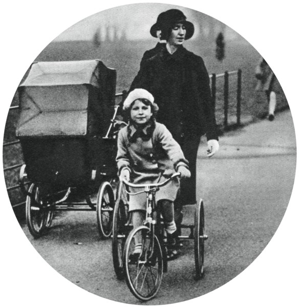 Princess Elizabeth riding a tricycle, March 1932, (1937). Artist: Unknown