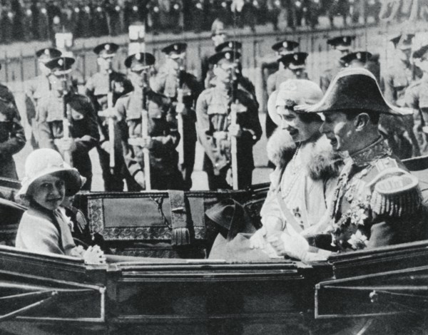 The Duke and Duchess of York leaving St Pauls Cathedral with their daughters, 1935, (1937).  Creator: Unknown.