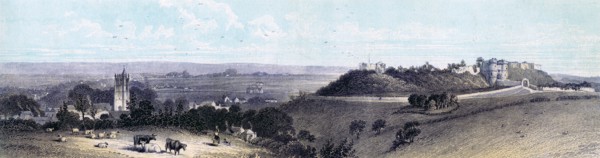 Carisbrooke Castle and village, Isle of Wight, 19th century. Artist: Unknown