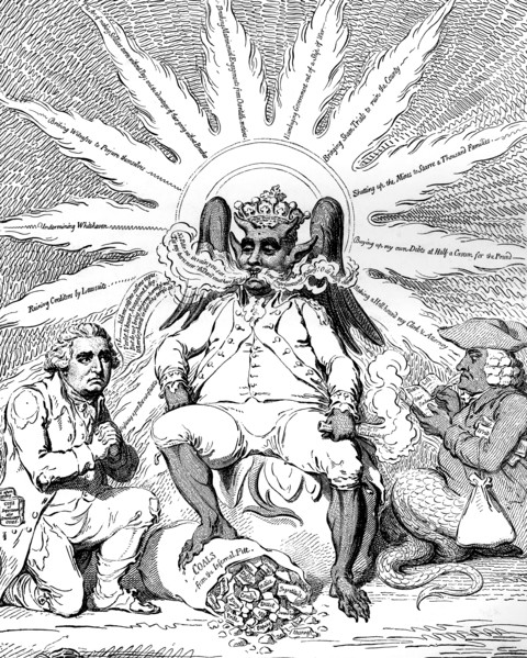 'Satan in all his Glory...', 1792.Artist: James Gillray
