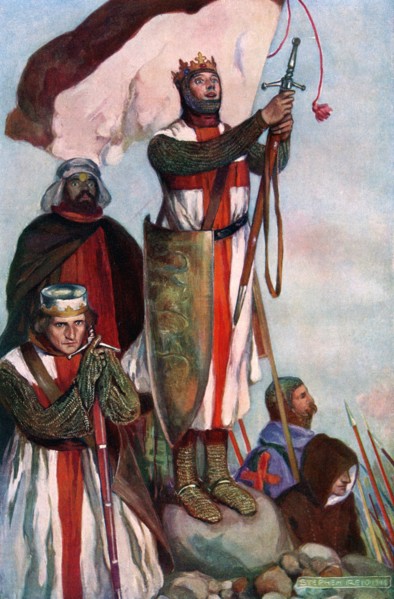 Crusaders sighting Jerusalem, 1909.Artist: Stephen Reid