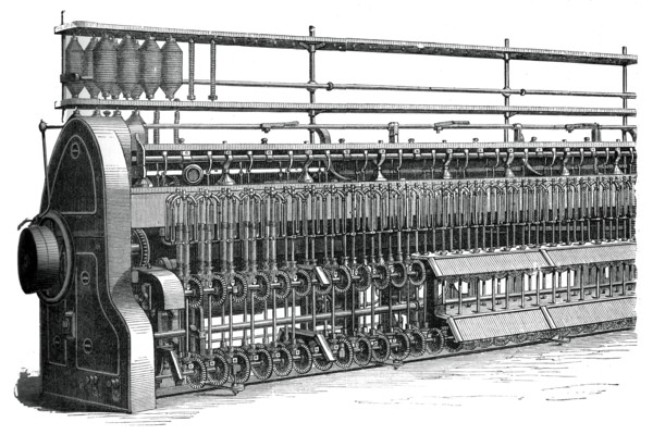 Bobbin and fly frame, c1880. Artist: Unknown
