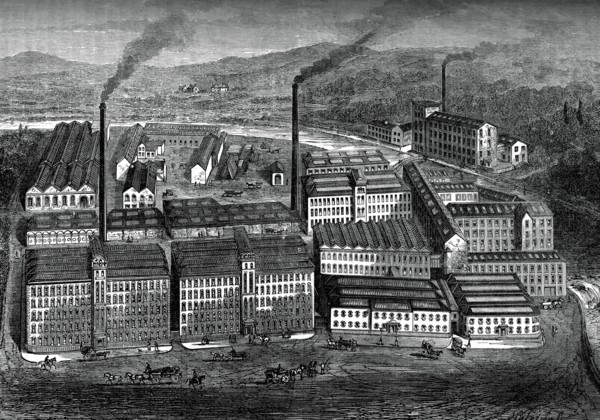 Clark's Anchor Thread Works, Paisley, Scotland, c1880. Artist: Unknown