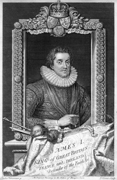 James I of England, 17th century.Artist: George Vertue
