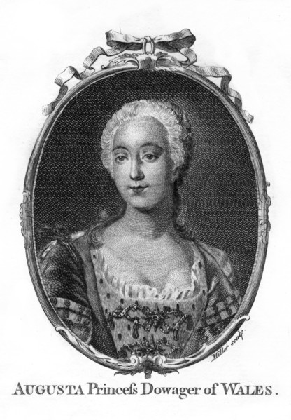 Augusta, Princess of Wales, (1719-1772).Artist: Miller