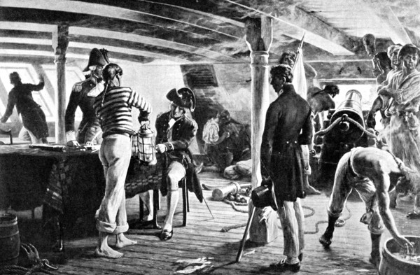 Nelson sealing his historic message at Copenhagen, 1801. Artist: Unknown