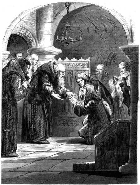 King James II at the Abbey of La Trappe, France. Artist: Unknown