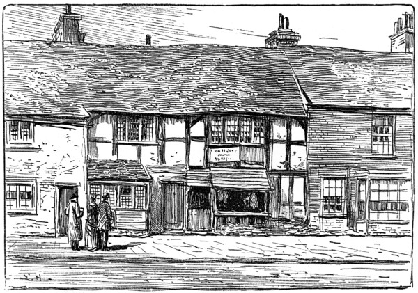 Shakespeare's birthplace before restoration, Stratford-upon-Avon, Warwickshire, 1885.Artist: Edward Hull