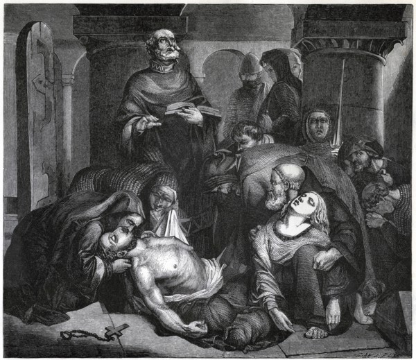 'The Burial of Harold at Waltham Abbey', (1847). Artist: Frederick Richard Pickersgill