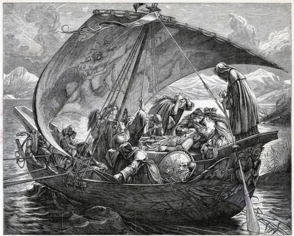 The death of King Arthur, (19th century). Artist: Unknown