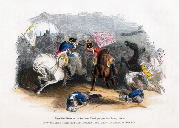 Ligonier's Horse at the Battle of Dettingen, 20th June 1743. Artist: Unknown