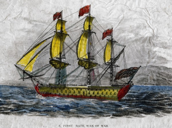 A first rate man-of-war, c18th century. Artist: Unknown