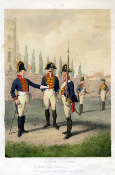 Grenadier guard battalion, 1786-1806 (19th century).Artist: W Korn