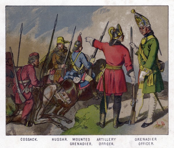 Russian soldiers of 1760 (19th centruy). Artist: Unknown