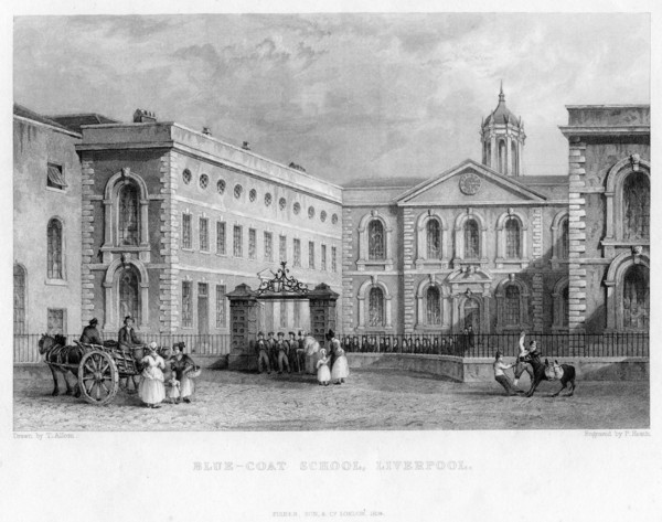 Blue-Coat School, Liverpool, 1834.Artist: P Heath