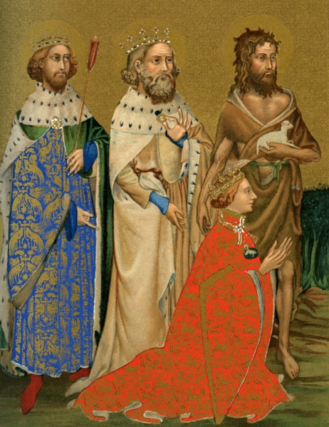 King Richard II of England and his patron saints, 14th century (1893). Artist: Unknown