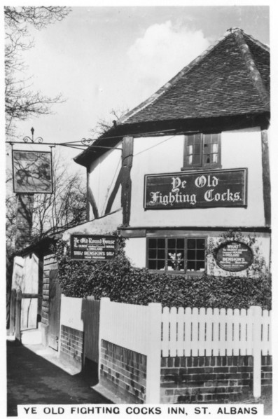 Ye Old Fighting Cocks Inn, St Albans, Hertfordshire, 1937. Artist: Unknown