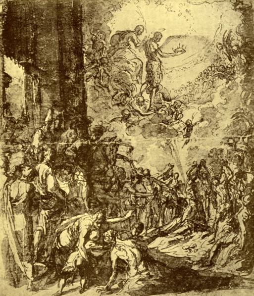 Study for the 'Martydom of St Stephen', by Tintoretto, 1913.Artist: Jacopo Tintoretto