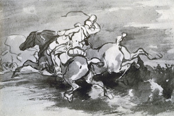 'Artilleryman Leading his Horses into the Field', 1913.Artist: Theodore Gericault
