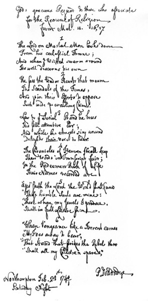 Poem by Dr Doddridge, 1746, (1840).Artist: Philip Doddridge
