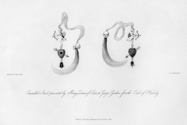 Enamelled jewel presented by Mary Queen of Scots, to George Gordon, 16th century, (1840).Artist: C J Smith