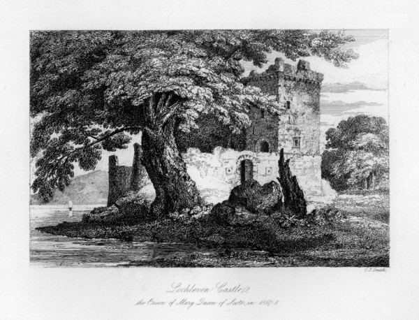 Lochleven Castle, Scotland, the prison of Mary, Queen of Scots, 1840. Artist: C J Smith