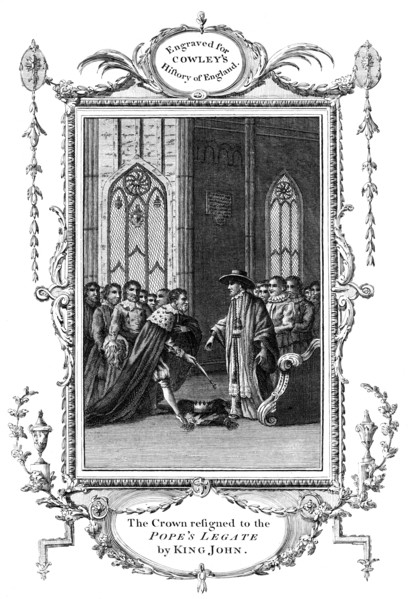 The crown resigned to the Pope's legate by King John (1167-1216), 1213. Artist: Unknown