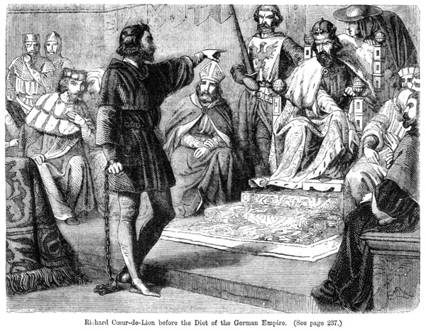 King Richard I (1157-1199) before the Diet of the German Empire, 19th century.Artist: Felix Henri Emmanuel Philippoteaux