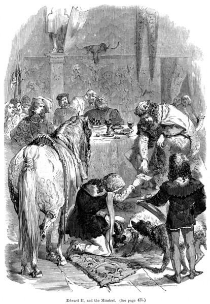 Edward II and the minstrel. Artist: Unknown