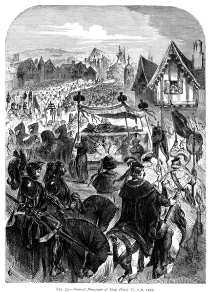 The funeral procession of King Henry V, 1422. Artist: Unknown