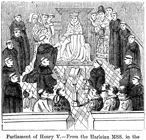 The parliament of King Henry V (1387-1422). Artist: Unknown