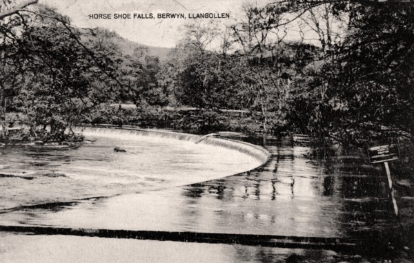 Horseshoe Falls on the River Dee, near Llangollen, Wales, early 20th century. Artist: Unknown