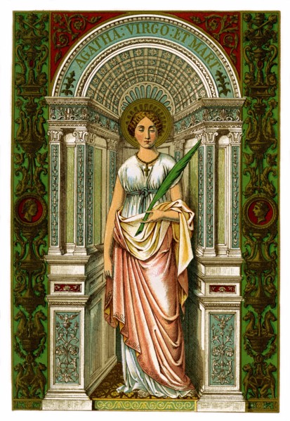 St Agatha, virgin and martyr, 1886. Artist: Unknown