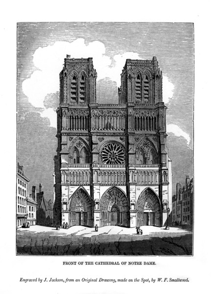 Front of the Cathedral of Notre Dame, 1843. Artist: J Jackson